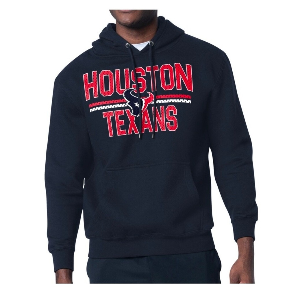 47 Brand Houston Texans NFL Mens Navy Blue Pullover Hoodie Size Medium NWT